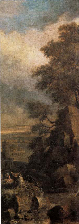 A River Scene with Rocks by the Seashore